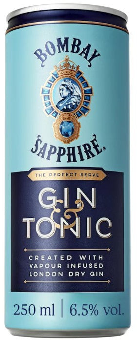 Bombay Sapphire & Tonic RTD 12x250ml 6.5%